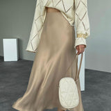 Full Length Satin Skirt