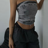 Belted Denim Top