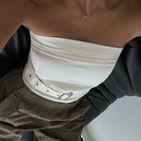 Belted Denim Top