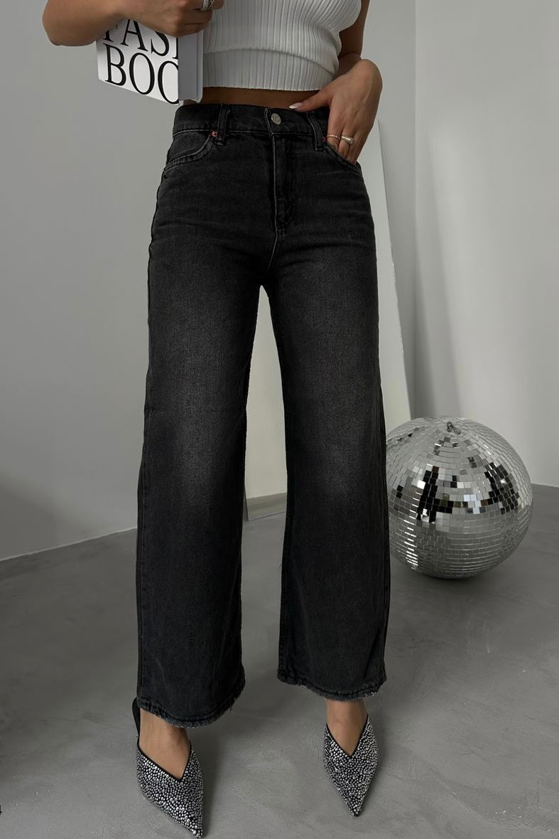 Gray Wash Straight Jeans