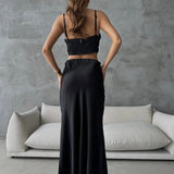 Full Length Satin Skirt