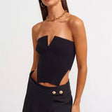 V Shape Strapless Top