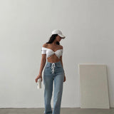 Lace Tie Up Jeans
