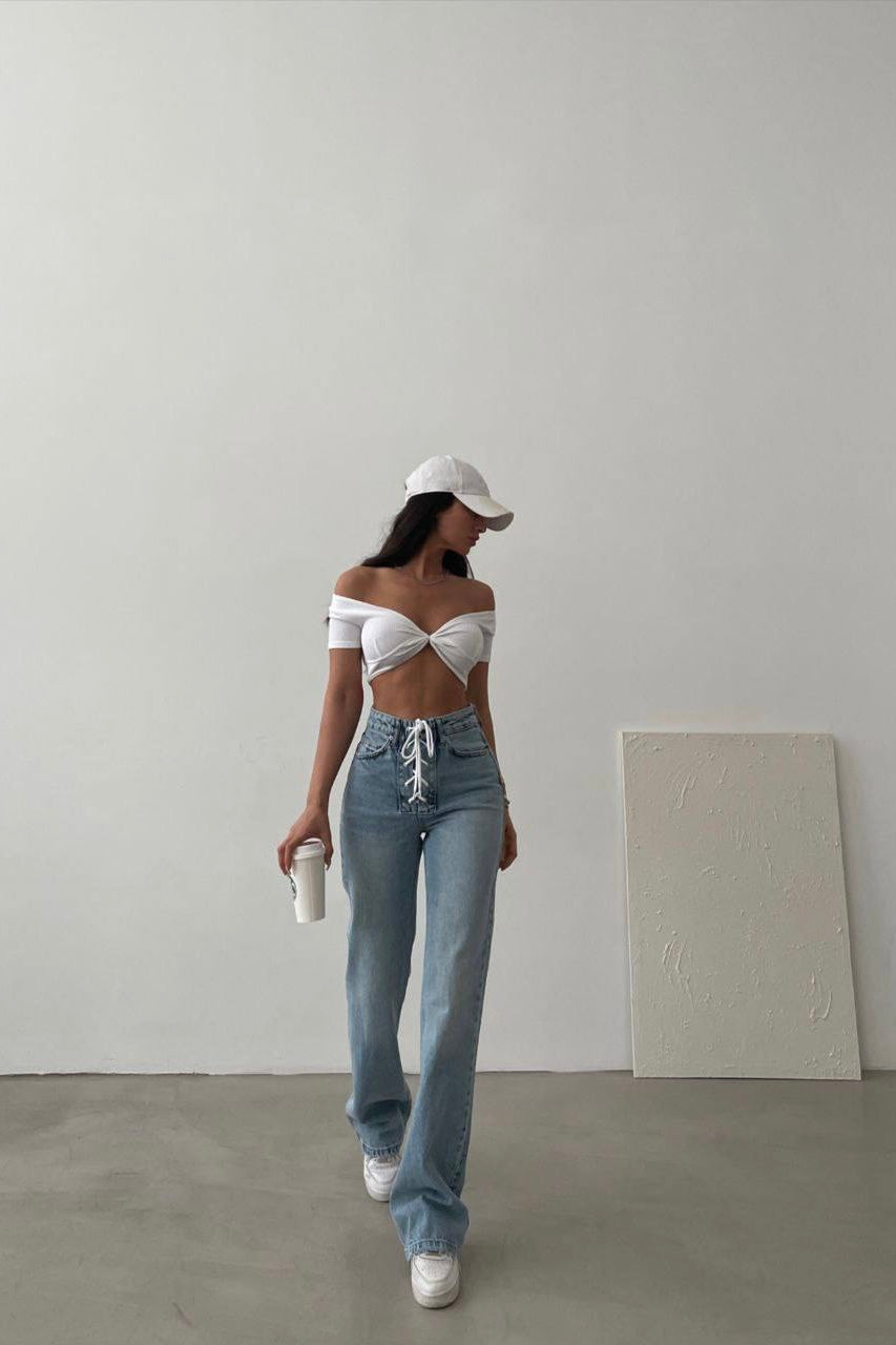 Lace Tie Up Jeans