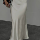 Full Length Satin Skirt