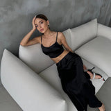 Full Length Satin Skirt