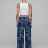 Swirl Print Baggy Jean