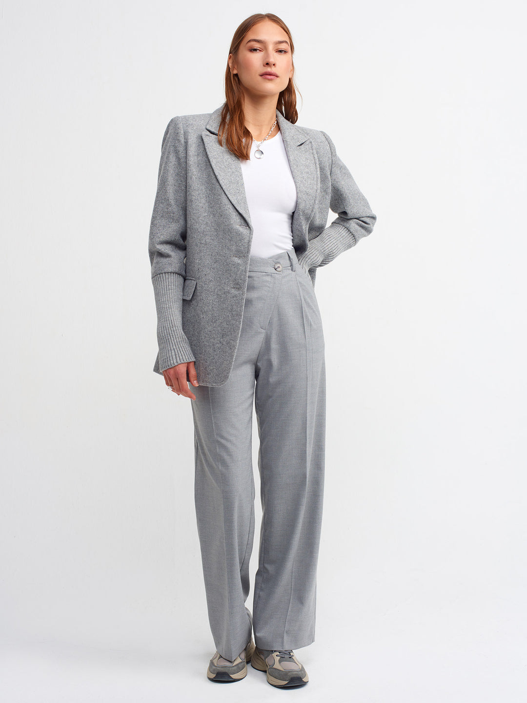 Asymmetric Button Pants