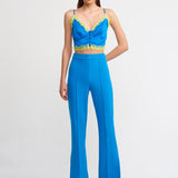 Split Hem Classic Pants In Blue