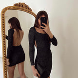 Back-Chain Glitter Dress