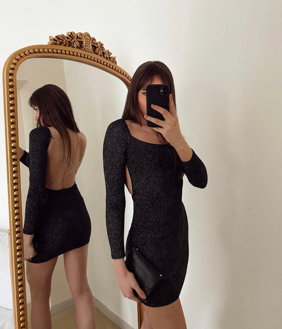 Back-Chain Glitter Dress