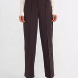 Long Brown Straight Pants
