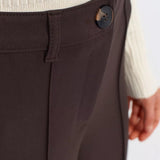 Long Brown Straight Pants