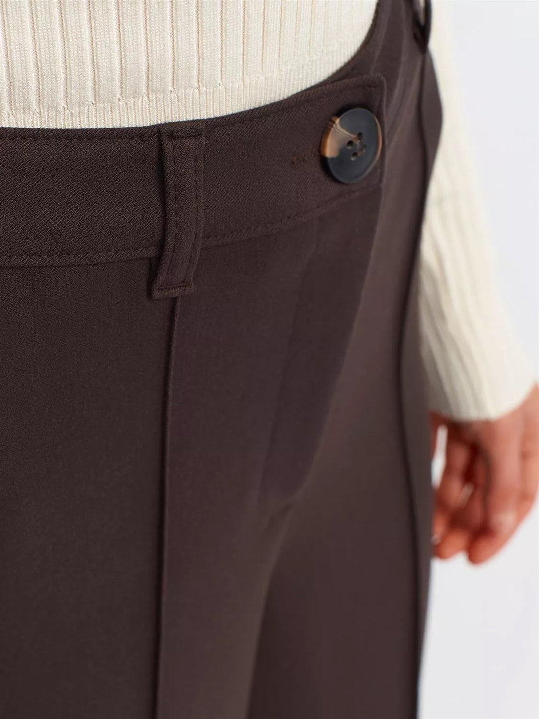 Long Brown Straight Pants