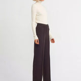 Long Brown Straight Pants