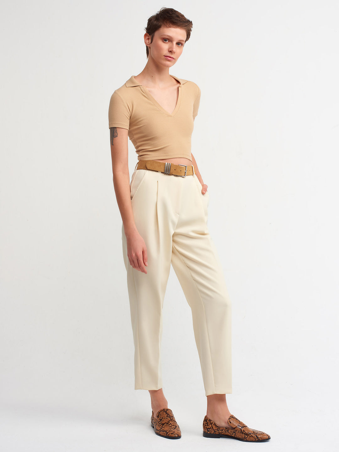 Pleated High Waisted Pants