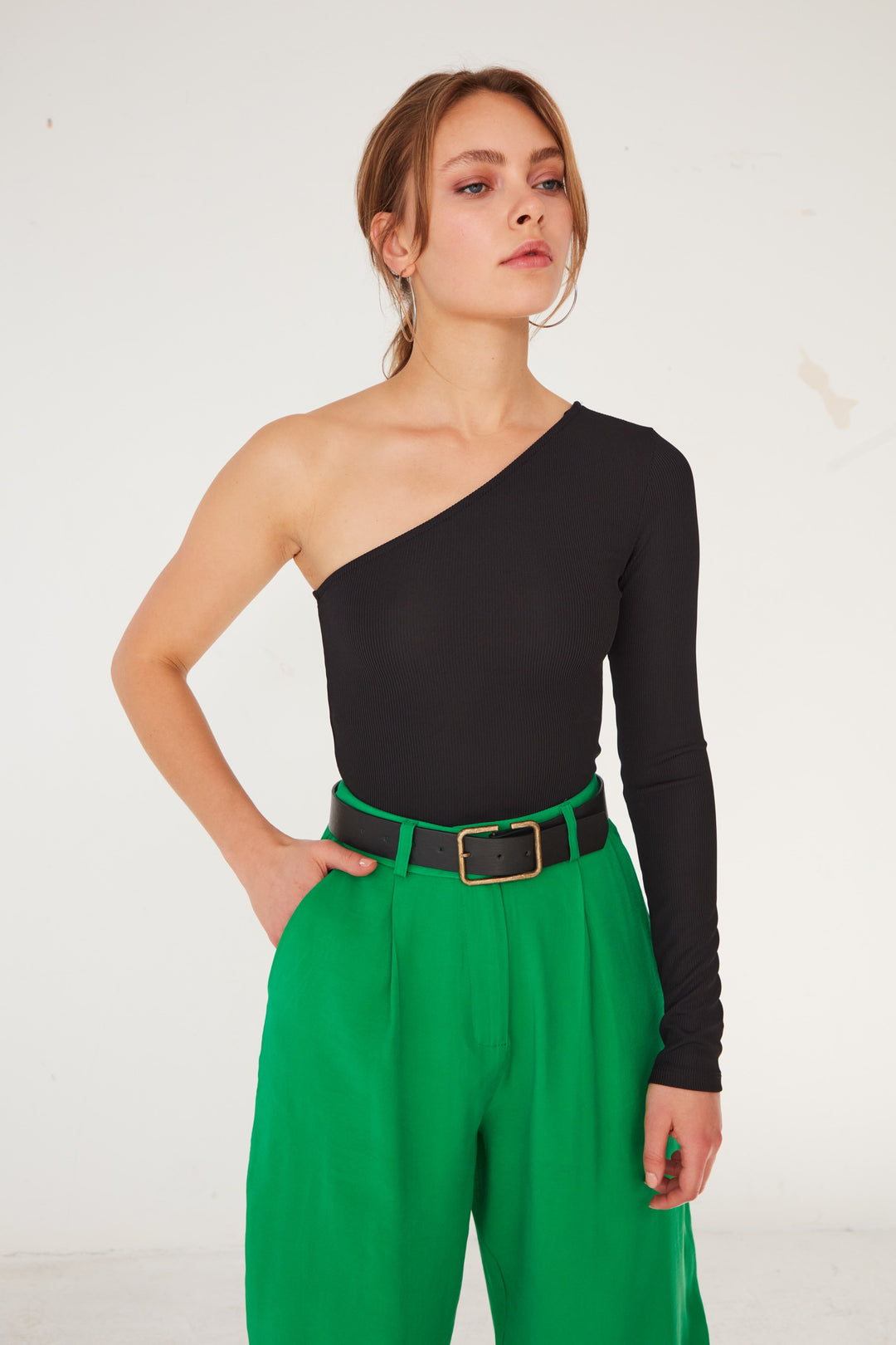 Long Carrot Pants Green