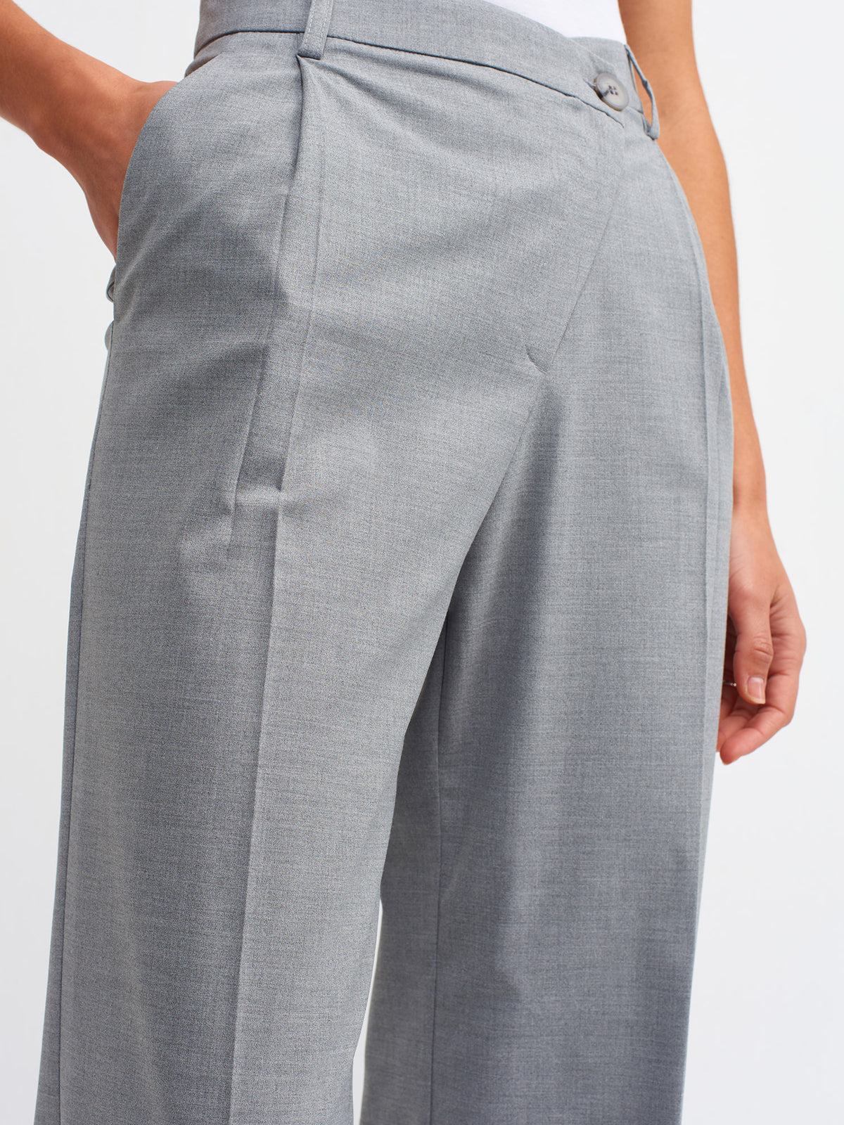 Asymmetric Button Pants