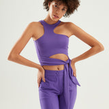 Asymmetric Cut Blouse Purple
