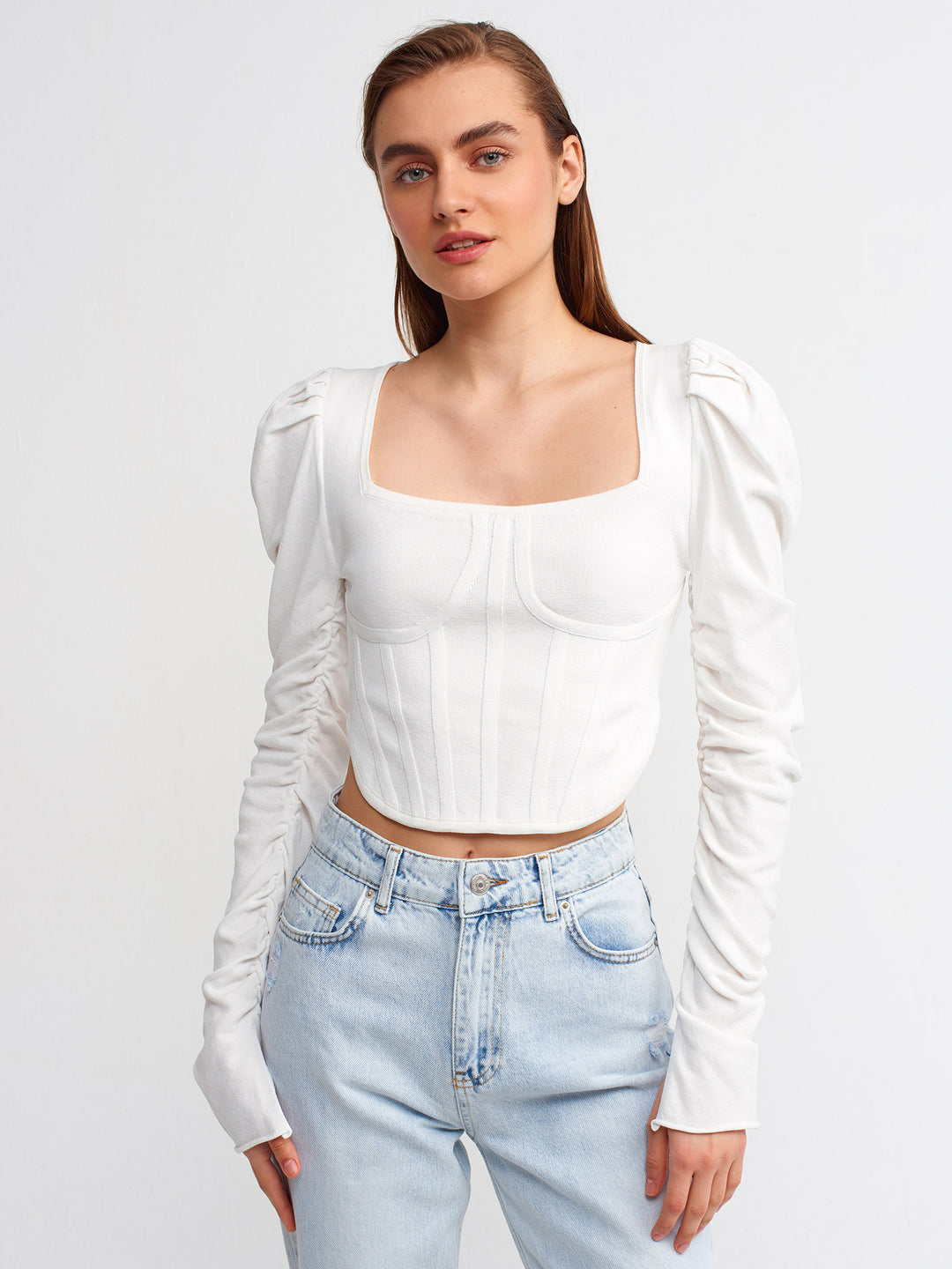 Pleated Sleeve Top