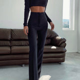 Double High Rise Flared Pants