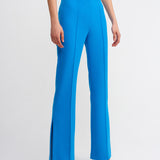 Split Hem Classic Pants In Blue