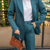 Green Casual Blazer Set