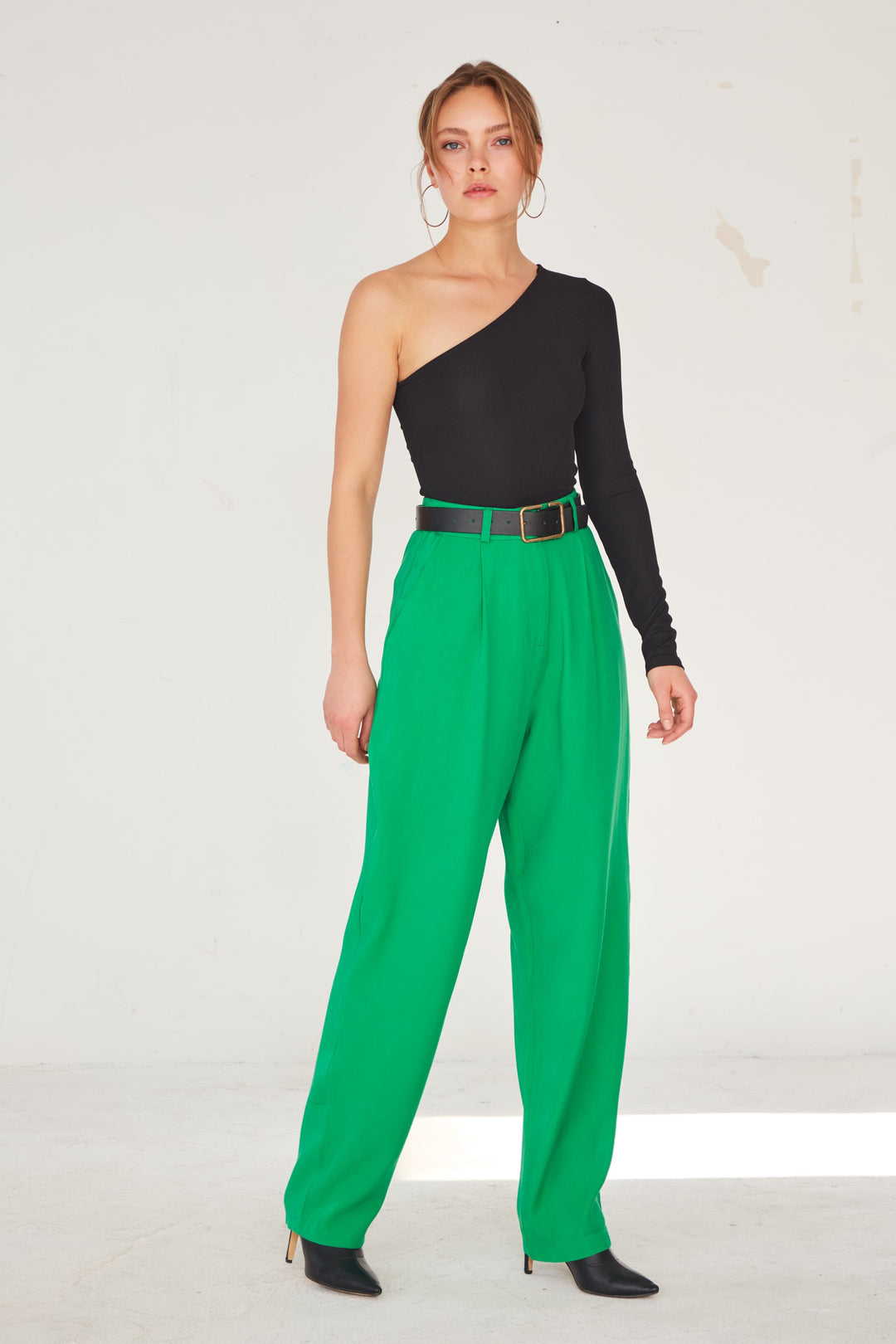 Long Carrot Pants Green