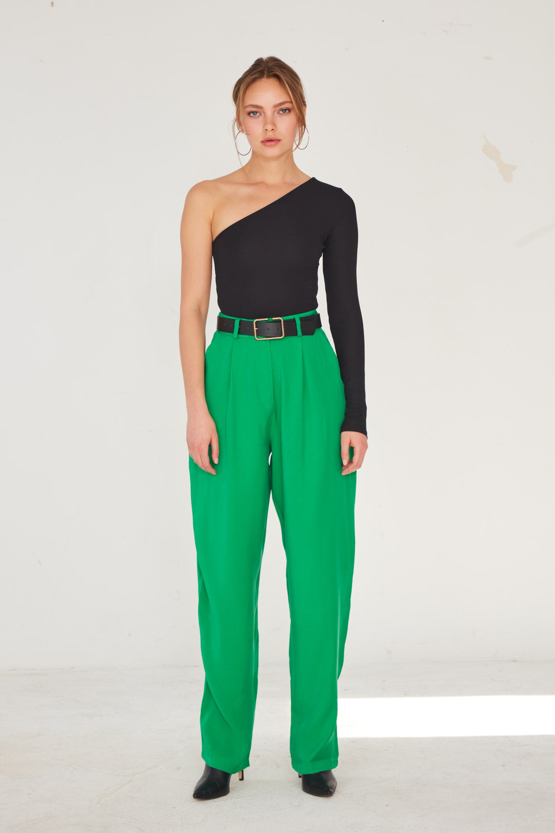 Long Carrot Pants Green