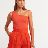 Linen Shorts Red