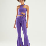 Asymmetric Cut Blouse Purple