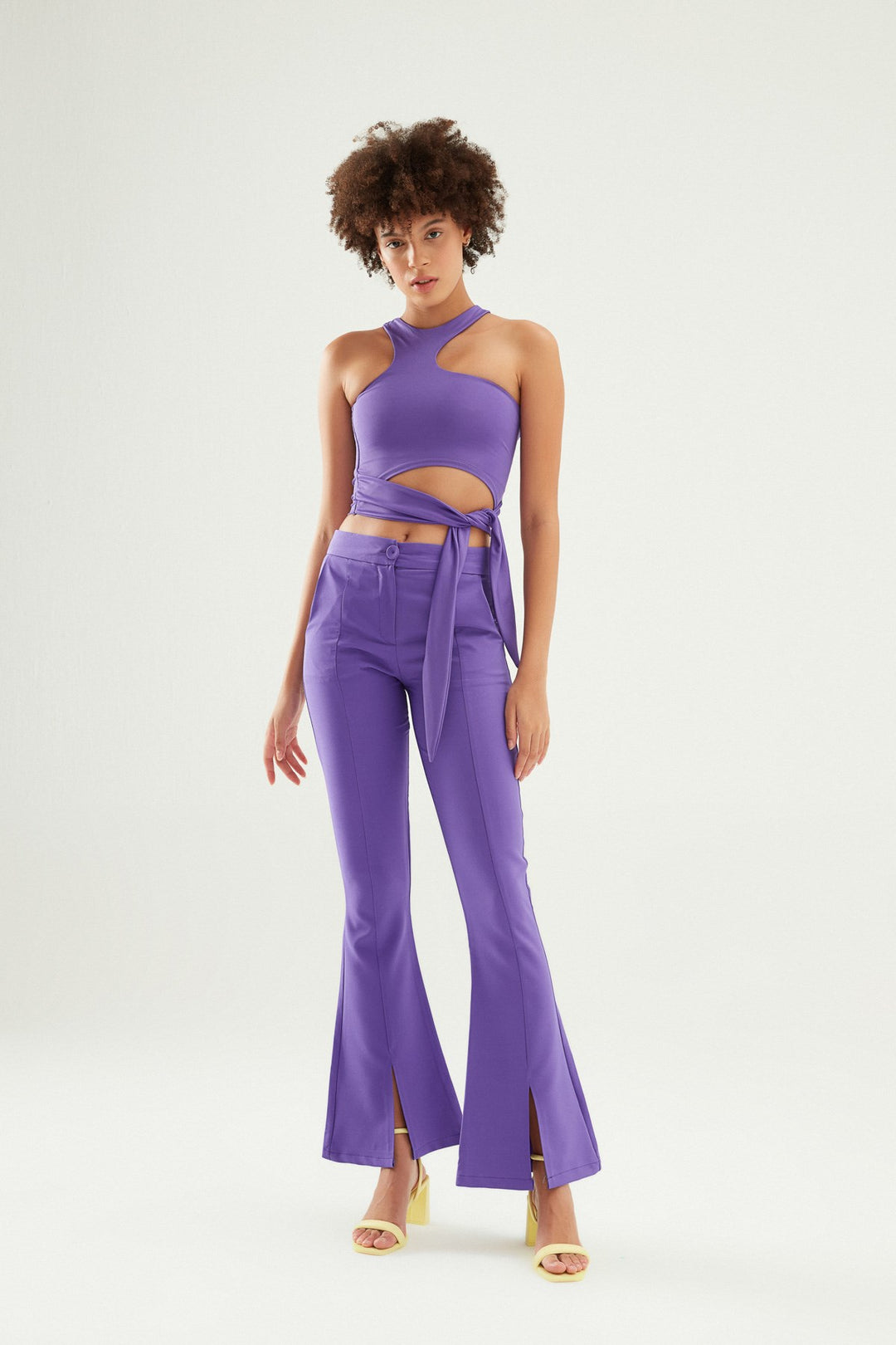 Asymmetric Cut Blouse Purple