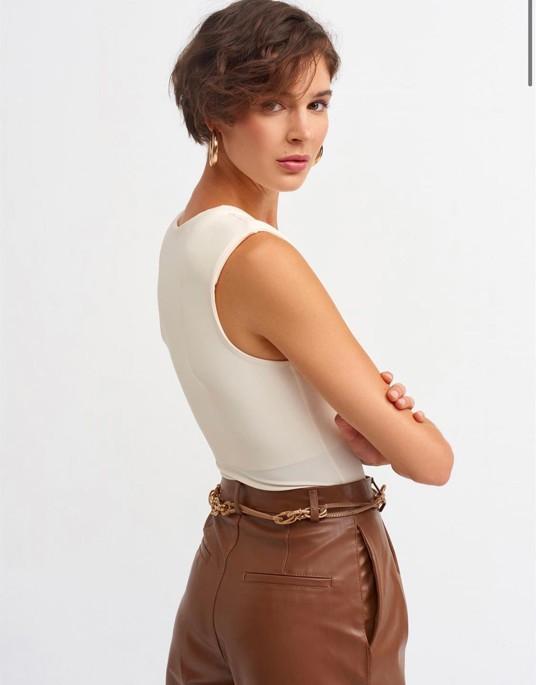 Matte Padded Shoulder Bodysuit