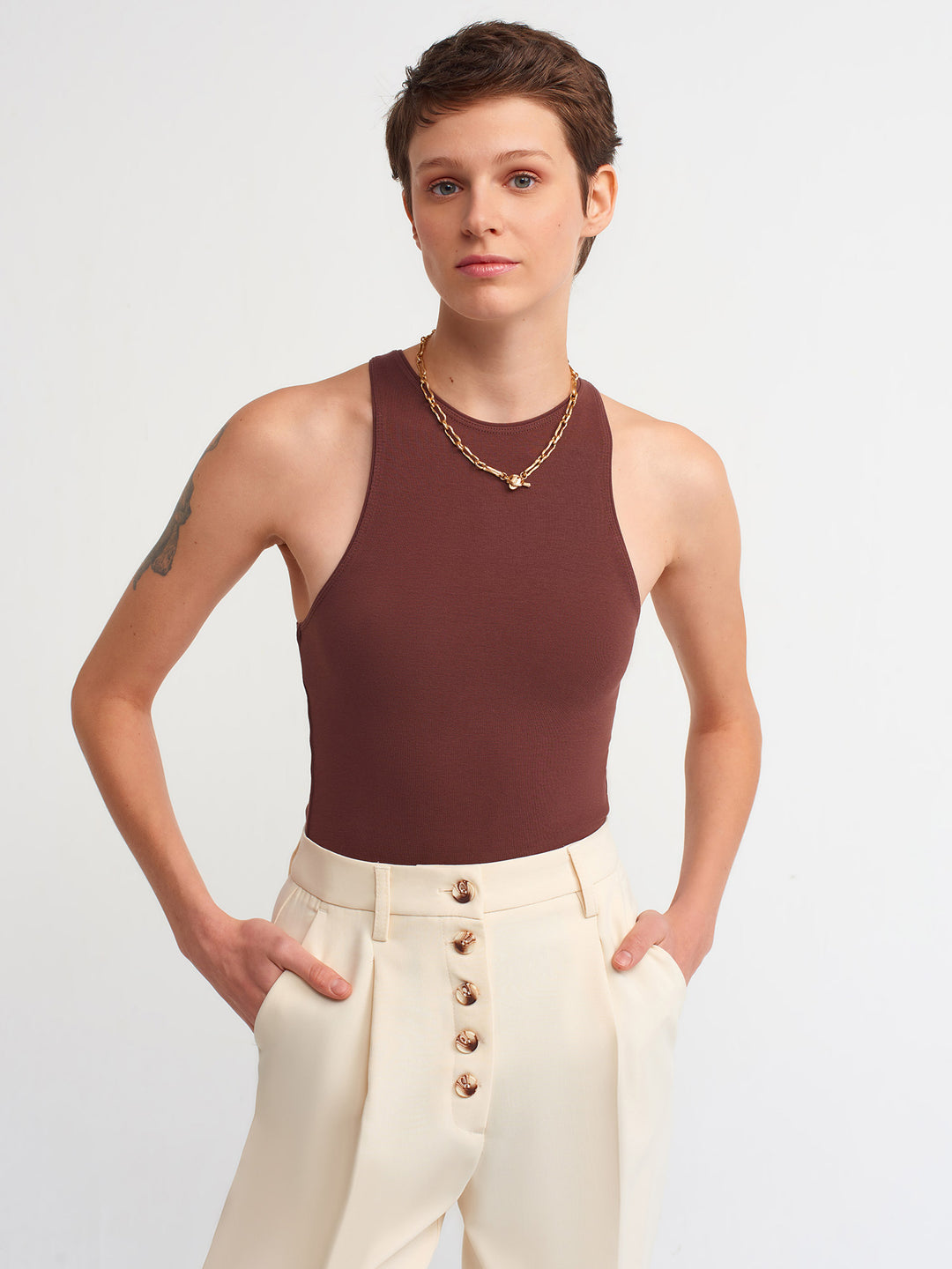 Halter Top Brown