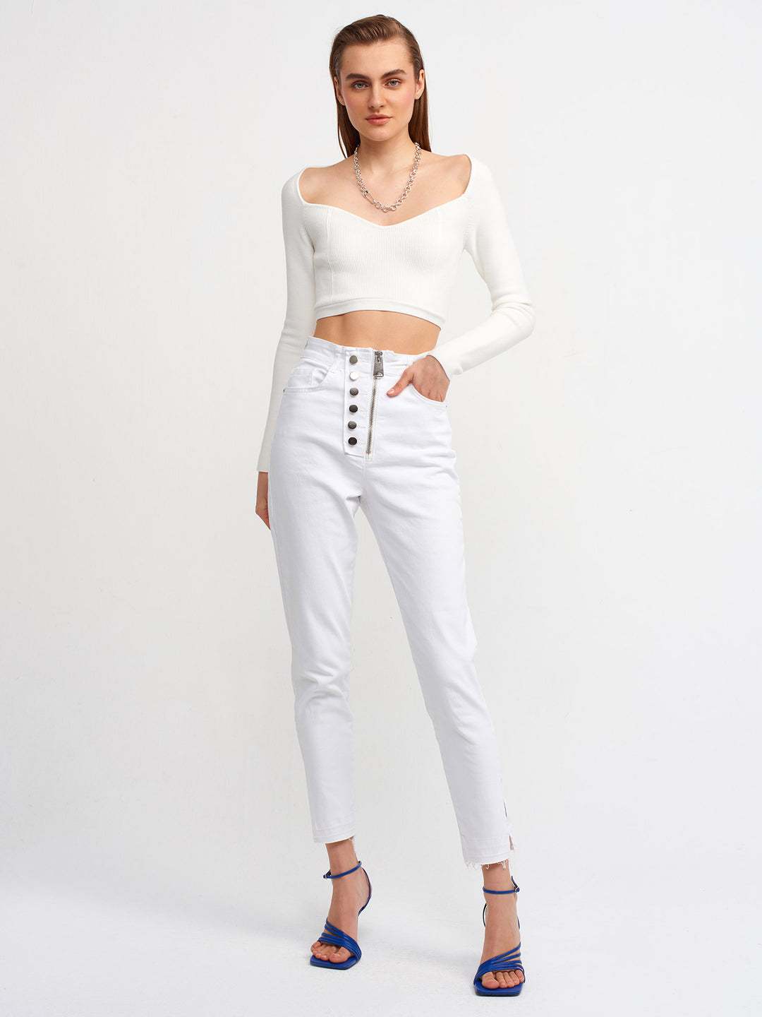 Lycra White Jeans