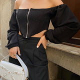 Shoulder-Off Bra Top