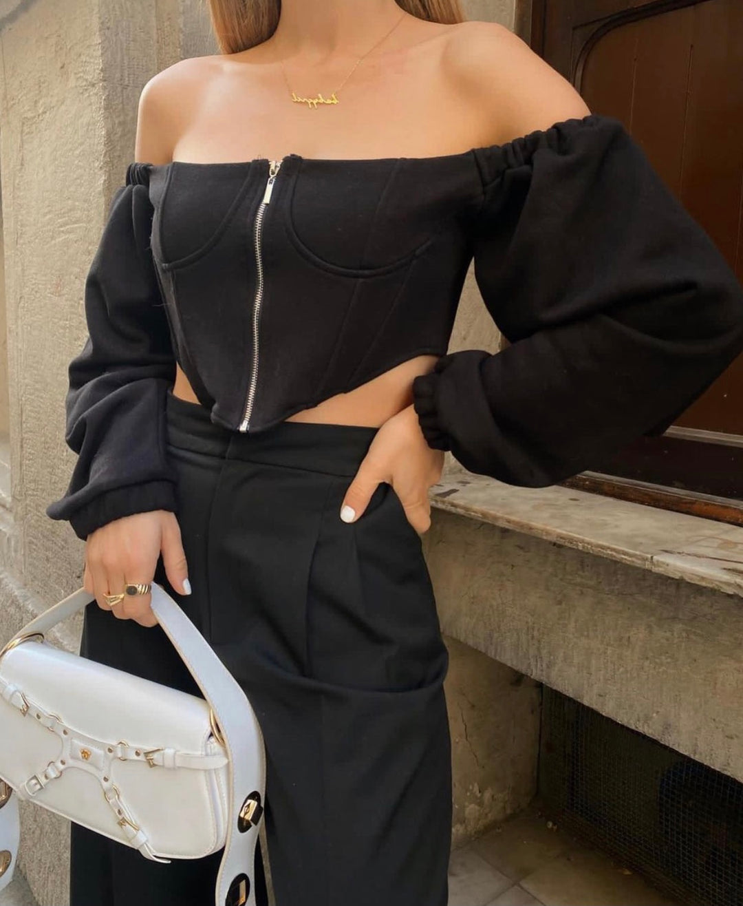 Shoulder-Off Bra Top