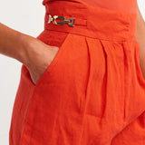 Linen Shorts Red