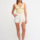 Belt Pockets Detailed Shorts