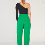 Long Carrot Pants Green