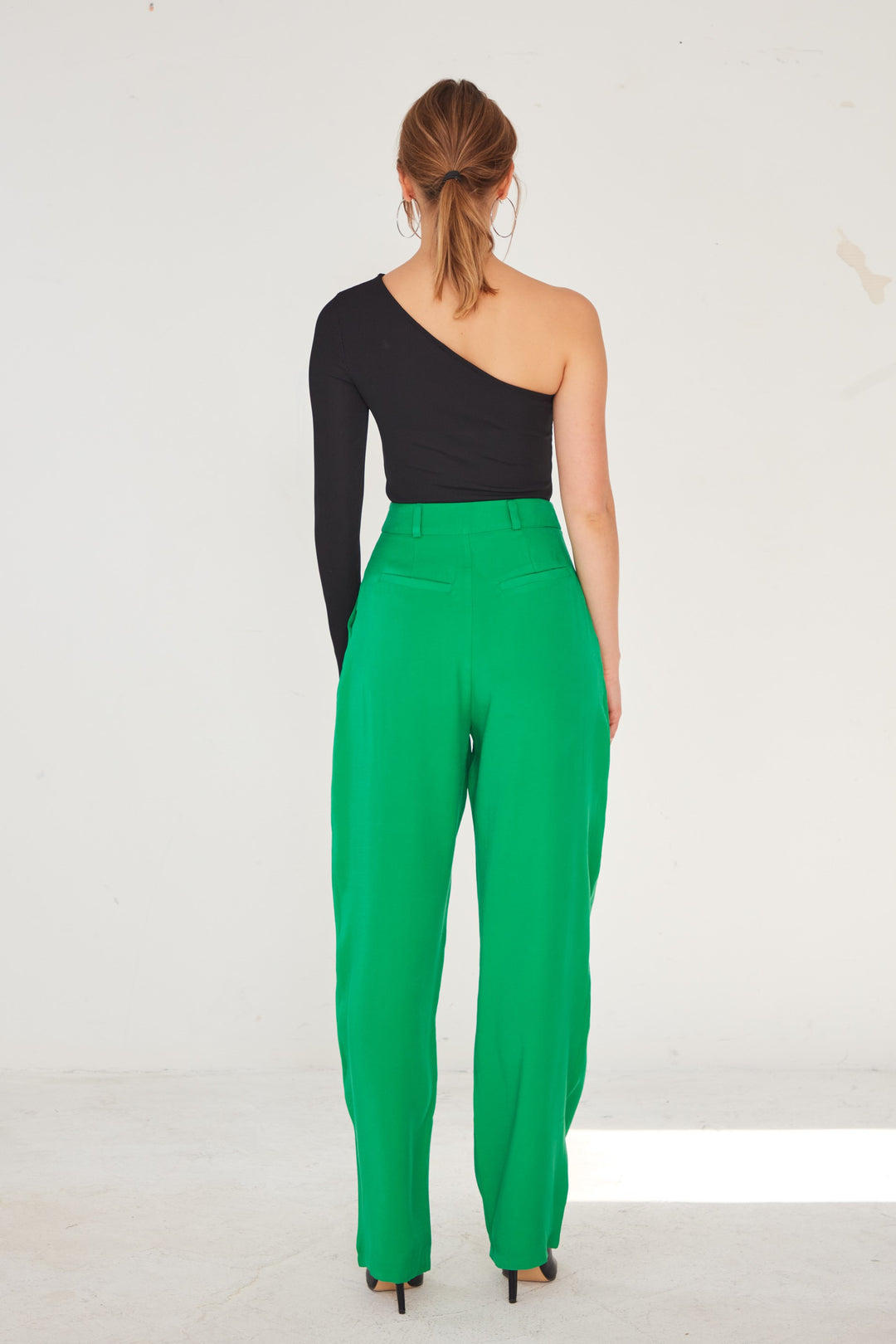 Long Carrot Pants Green