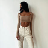 High Waist Beige Jeans