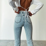 Skinny Split Hem Jeans