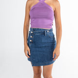 Wrap Design Jeans Skirt
