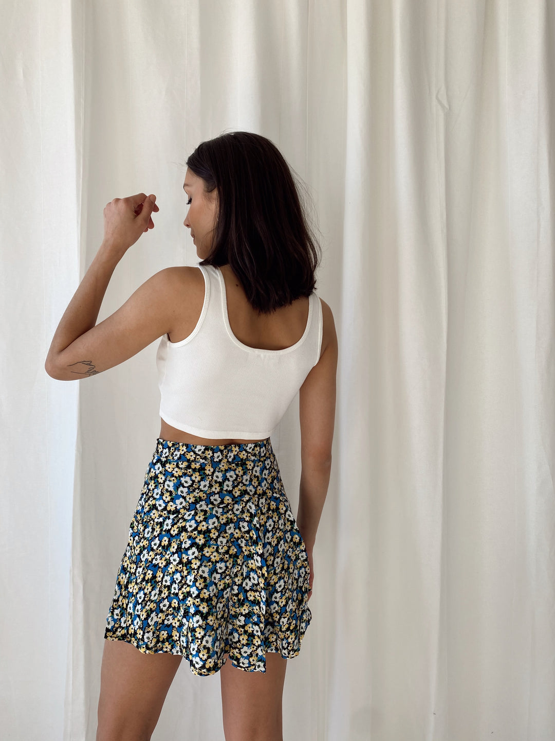 Flower Print Skort