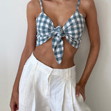 Linen Front Tie Bralette