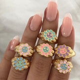 Smile Face Daisy Ring