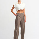 Asymmetric Button Pants