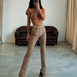 High Waist Brown Jeans