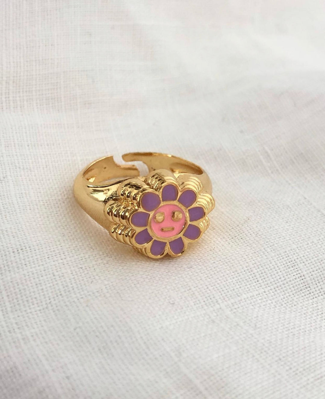 Smile Face Daisy Ring